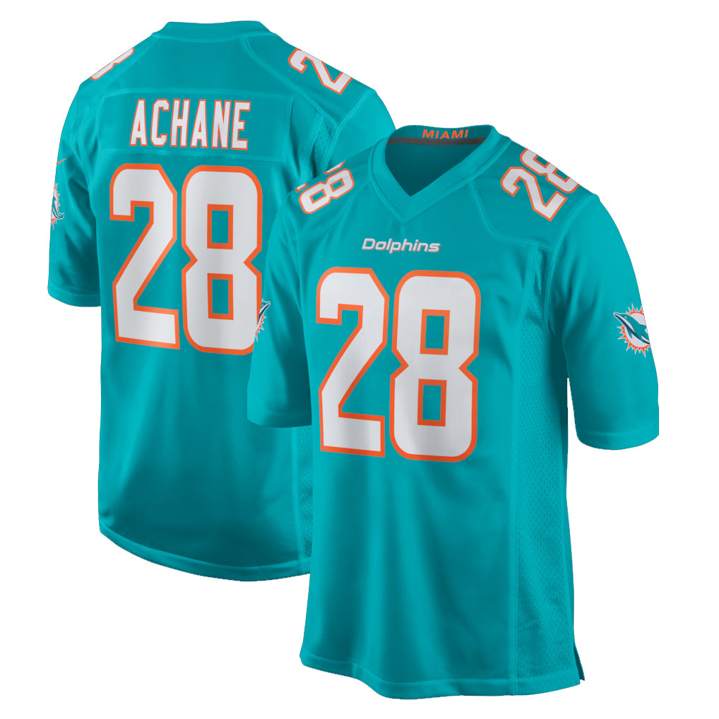 Parkc M.Dolphins #28 De'Von Achane Player Aqua Home Game Stitched Jerseys