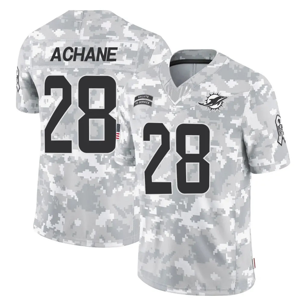 Parkc M.Dolphins #28 De'Von Achane Player Arctic Camo Salute To Service Limited Game Stitched Jerseys