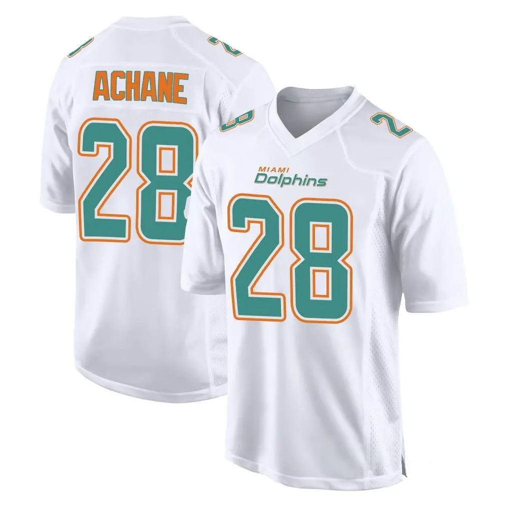 Parkc M.Dolphins #28 De'Von Achane Player White Fashion Home Game Stitched Jerseys