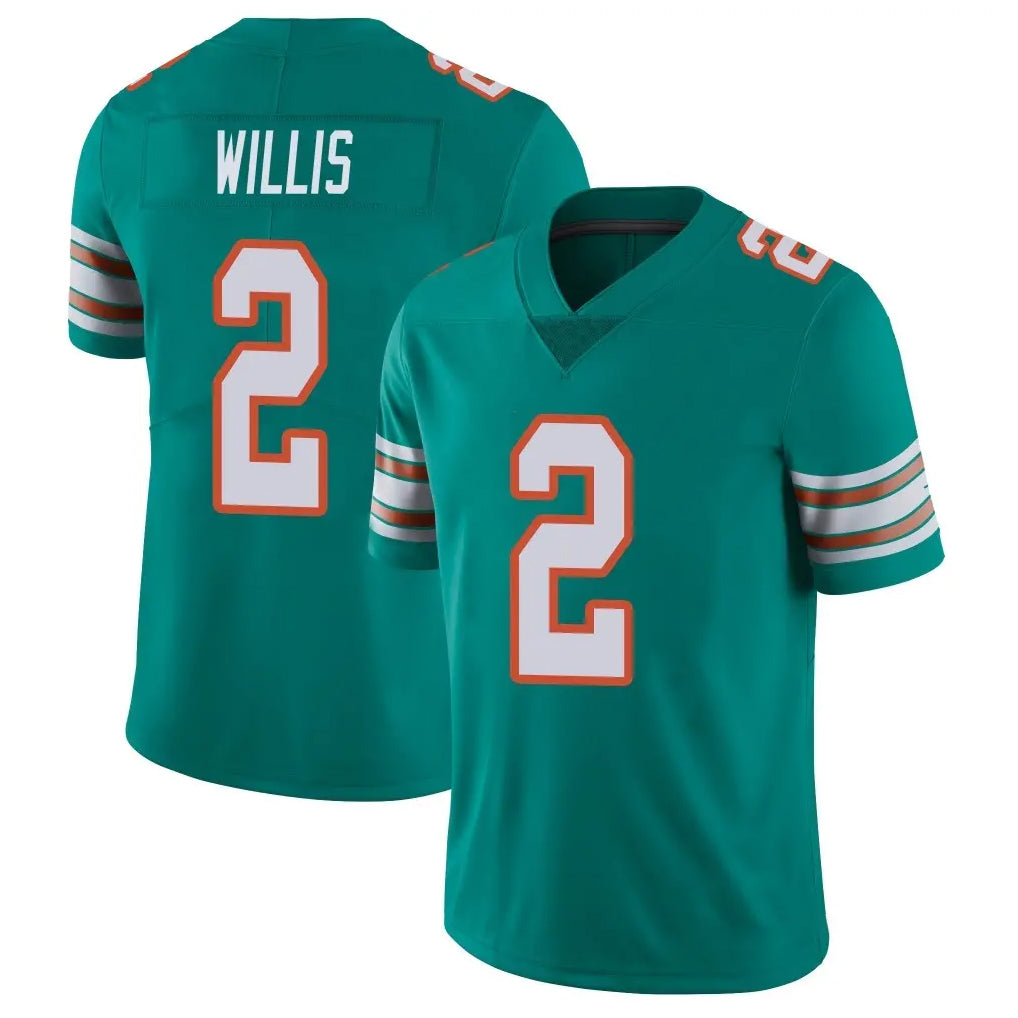 Parkc M.Dolphins #2 Malik Willis Player Aqua Limited Alternate Vapor Untouchable Home Game Stitched Jerseys