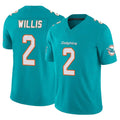 Parkc M.Dolphins #2 Malik Willis Player Aqua Limited Vapor F.U.S.E. Home Game Stitched Jerseys