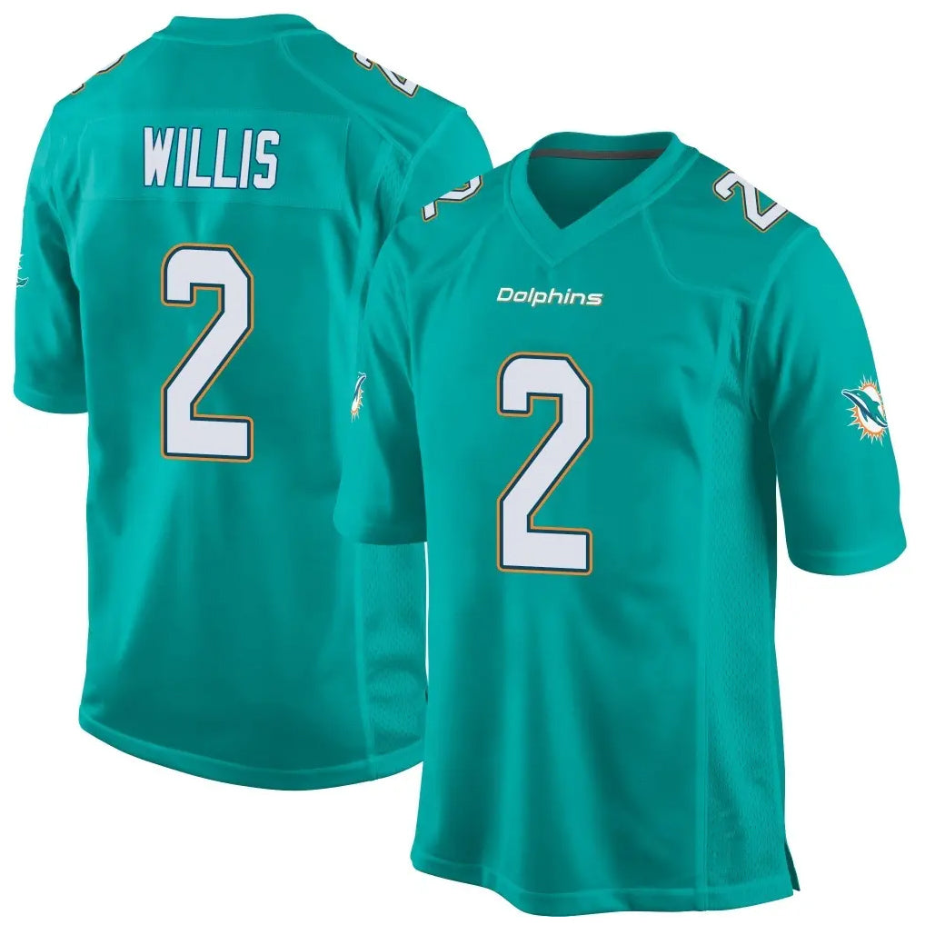 Parkc M.Dolphins #2 Malik Willis Player Aqua Team Color Home Game Stitched Jerseys