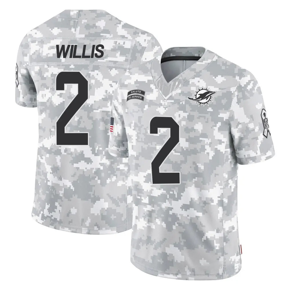 Parkc M.Dolphins #2 Malik Willis Player Arctic Camo Salute To Service Limited Game Stitched Jerseys