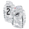 Parkc M.Dolphins #2 Malik Willis Player Arctic Camo Salute to Service Hoodies Limited Game Stitched Jerseys