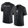 Parkc M.Dolphins #2 Malik Willis Player Black Reflective Limited Game Stitched Jerseys