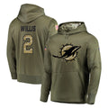 Parkc M.Dolphins #2 Malik Willis Player Olive Salute to Service Pullover Hoodies Home Game Stitched Jerseys