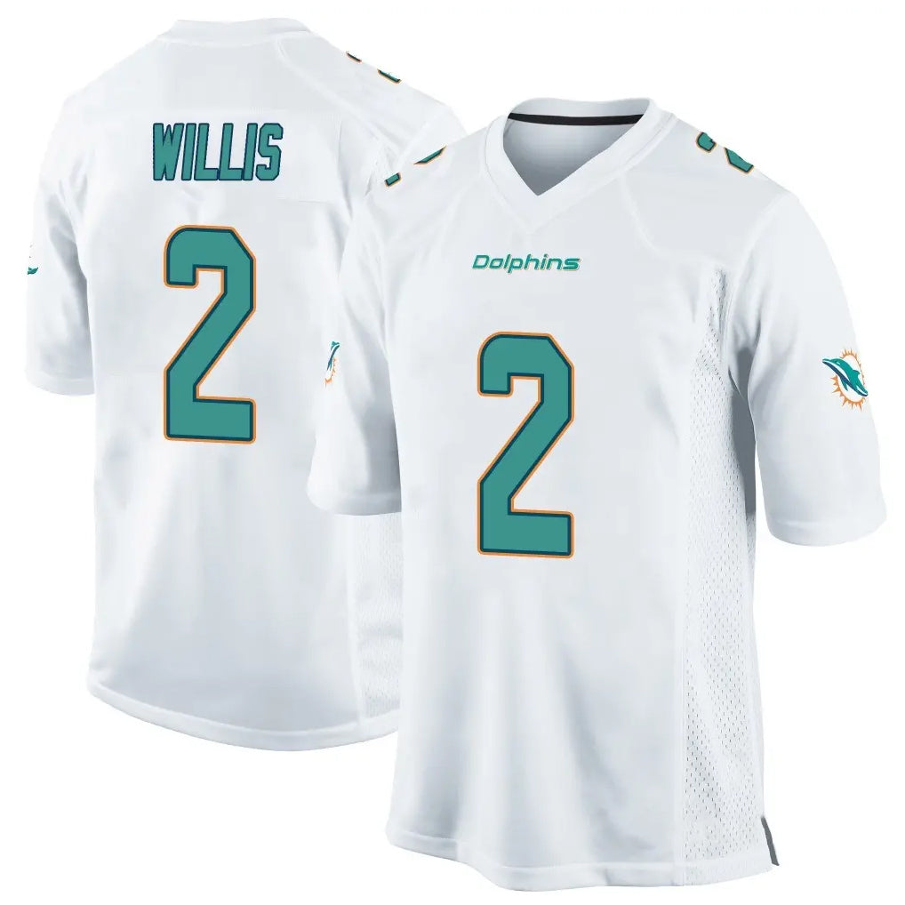 Parkc M.Dolphins #2 Malik Willis Player White Home Game Stitched Jerseys
