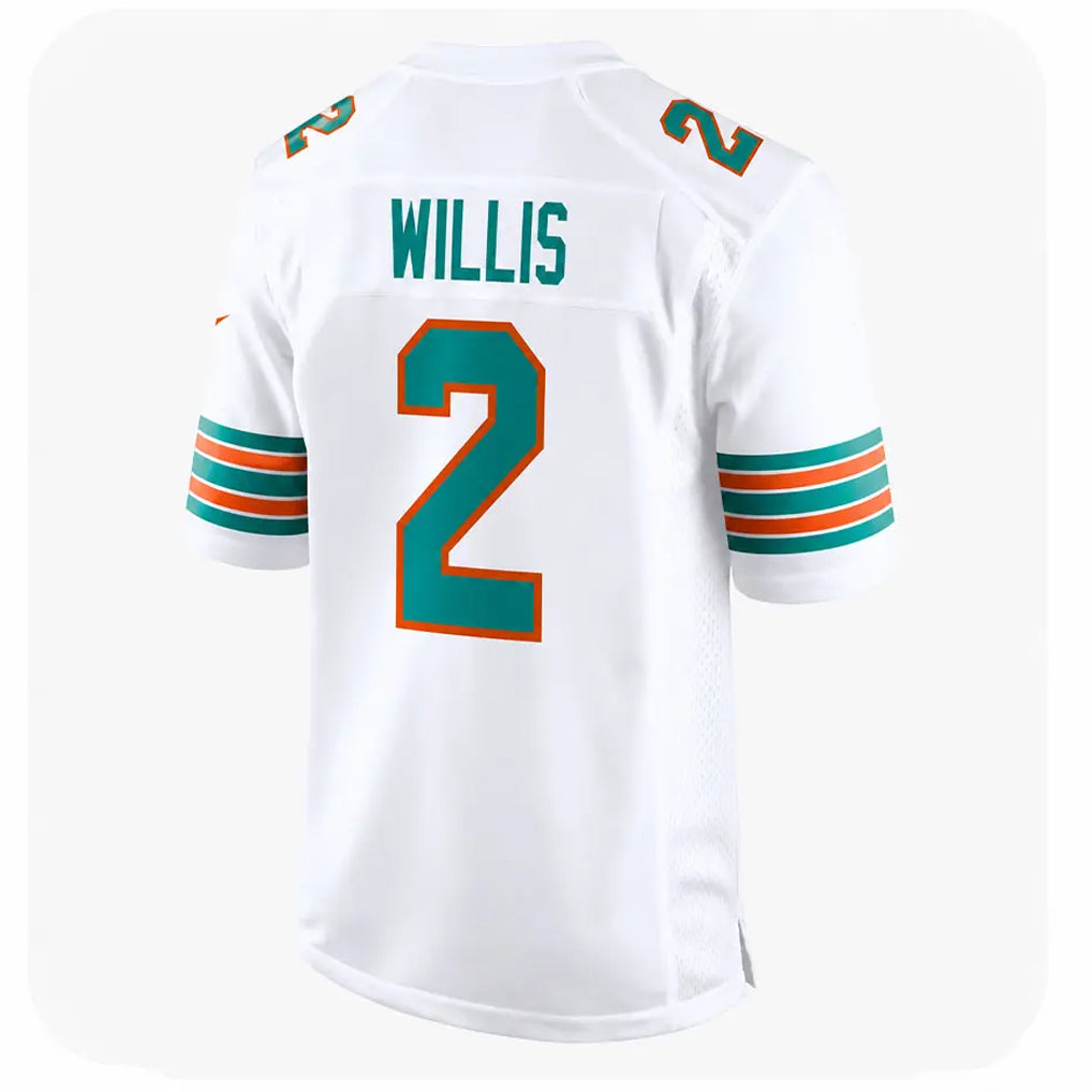 Parkc M.Dolphins #2 Malik Willis Player White Limited Home Game Stitched Jerseys