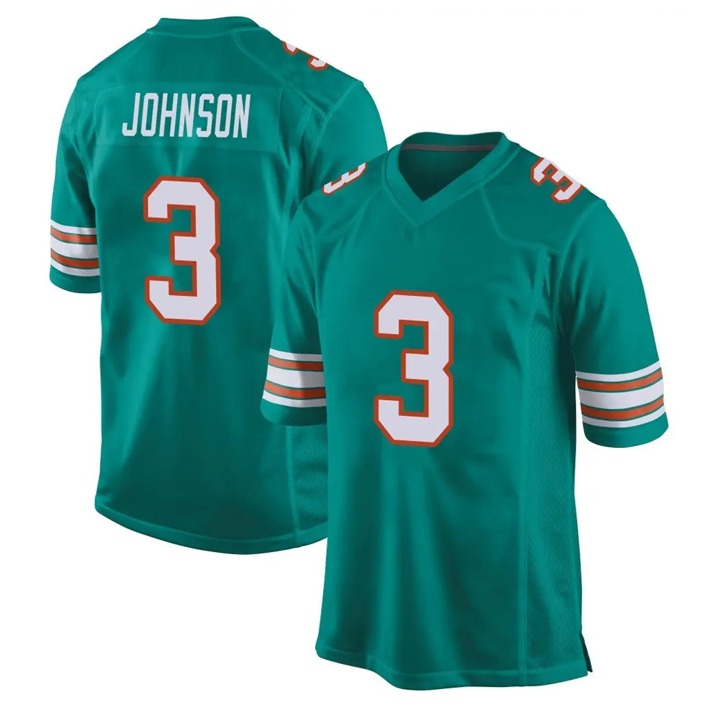 Parkc M.Dolphins #3 Chris Johnson Player Aqua Alternate Home Game Stitched Jerseys