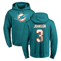 Parkc M.Dolphins #3 Chris Johnson Player Aqua LOGO Pullover Hoodies Limited Stitched Jerseys