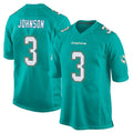 Parkc M.Dolphins #3 Chris Johnson Player Aqua Team Color Home Game Stitched Jerseys