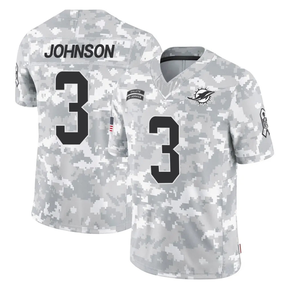 Parkc M.Dolphins #3 Chris Johnson Player Arctic Camo Salute To Service Limited Game Stitched Jerseys