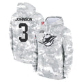 Parkc M.Dolphins #3 Chris Johnson Player Arctic Camo Salute to Service Hoodies Limited Game Stitched Jerseys