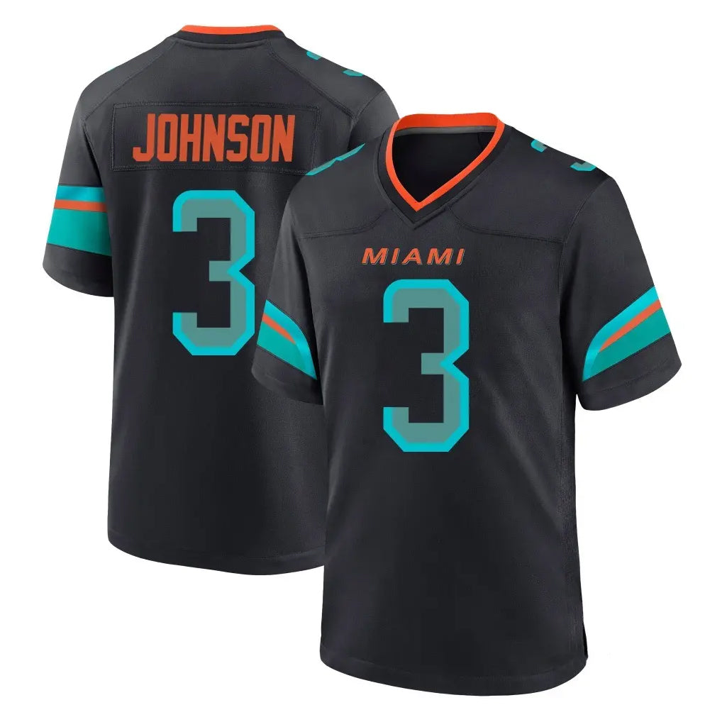 Parkc M.Dolphins #3 Chris Johnson Player Black Pitch Rivalries Collection Home Game Stitched Jerseys