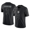 Parkc M.Dolphins #3 Chris Johnson Player Black Reflective Limited Game Stitched Jerseys