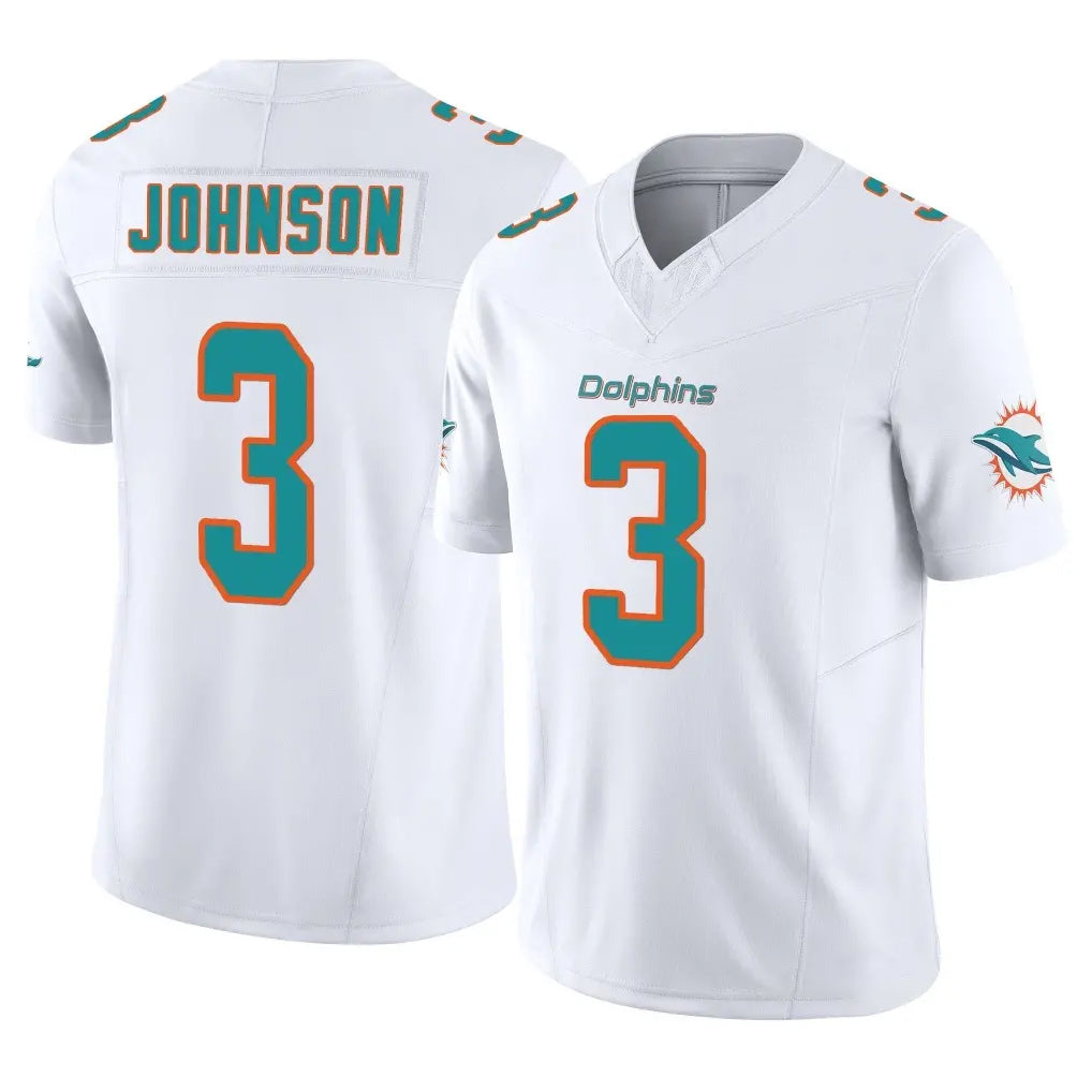 Parkc M.Dolphins #3 Chris Johnson Player White Limited Vapor F.U.S.E. Home Game Stitched Jerseys