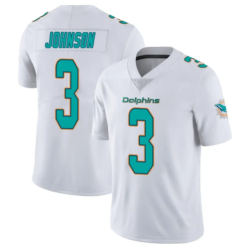 Parkc M.Dolphins #3 Chris Johnson Player White Limited Vapor Untouchable Home Game Stitched Jerseys