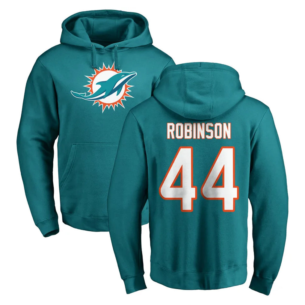 Parkc M.Dolphins #44 Chop Robinson Player Aqua LOGO Pullover Hoodies Limited Stitched Jerseys