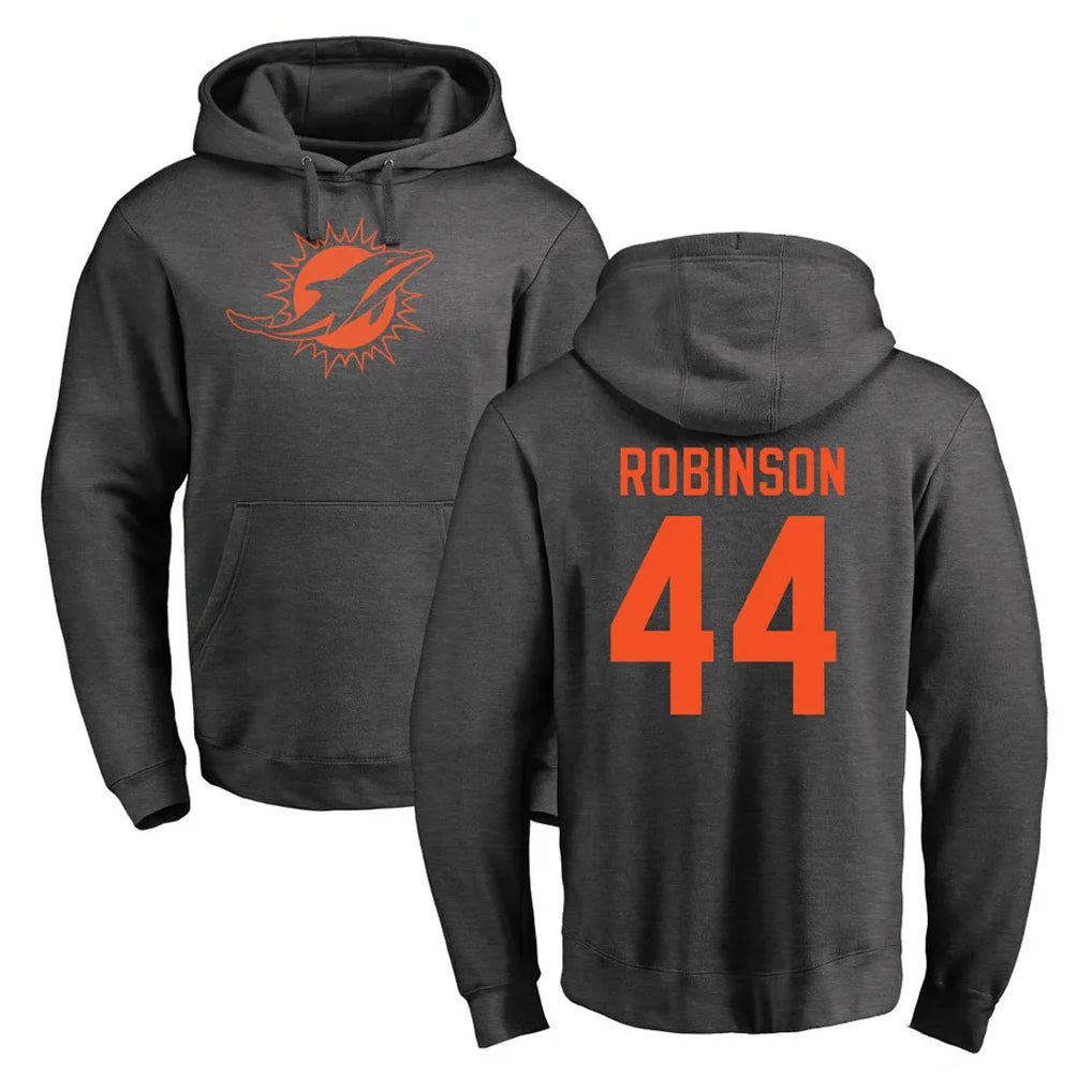 Parkc M.Dolphins #44 Chop Robinson Player Darkgray Pullover Hoodies Limited Stitched Jerseys