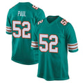 Parkc M.Dolphins #52 Patrick Paul Player Aqua Alternate Home Game Stitched Jerseys