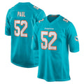 Parkc M.Dolphins #52 Patrick Paul Player Aqua Home Game Stitched Jerseys