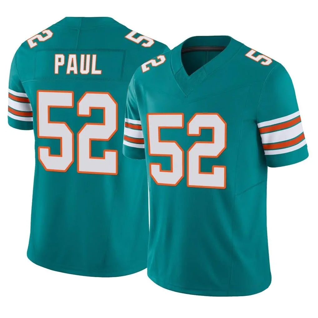 Parkc M.Dolphins #52 Patrick Paul Player Aqua Limited Alternate Vapor F.U.S.E. Home Game Stitched Jerseys
