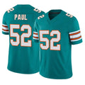 Parkc M.Dolphins #52 Patrick Paul Player Aqua Limited Alternate Vapor F.U.S.E. Home Game Stitched Jerseys