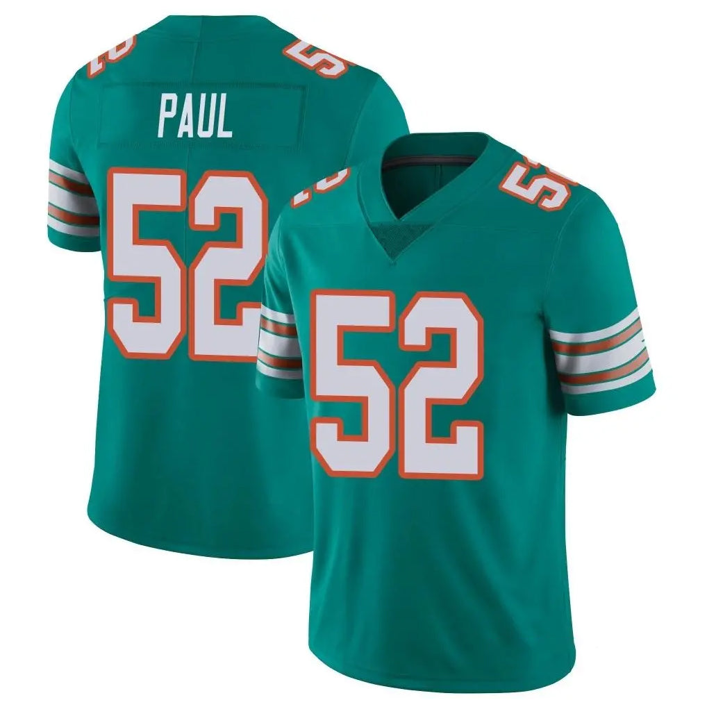 Parkc M.Dolphins #52 Patrick Paul Player Aqua Limited Alternate Vapor Untouchable Home Game Stitched Jerseys