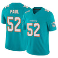 Parkc M.Dolphins #52 Patrick Paul Player Aqua Limited Vapor F.U.S.E. Home Game Stitched Jerseys