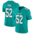 Parkc M.Dolphins #52 Patrick Paul Player Aqua Limited Vapor Untouchable Home Game Stitched Jerseys