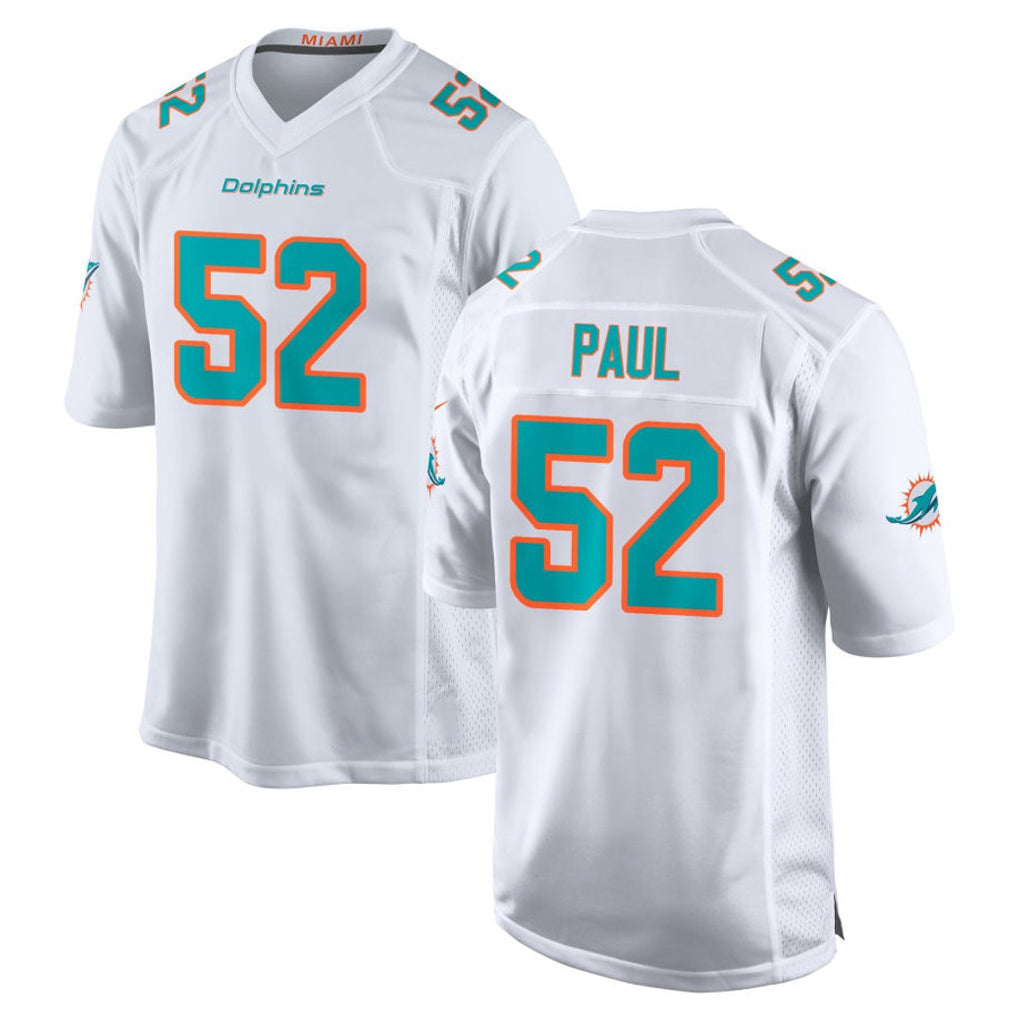 Parkc M.Dolphins #52 Patrick Paul Player White Limited Home Game Stitched Jerseys