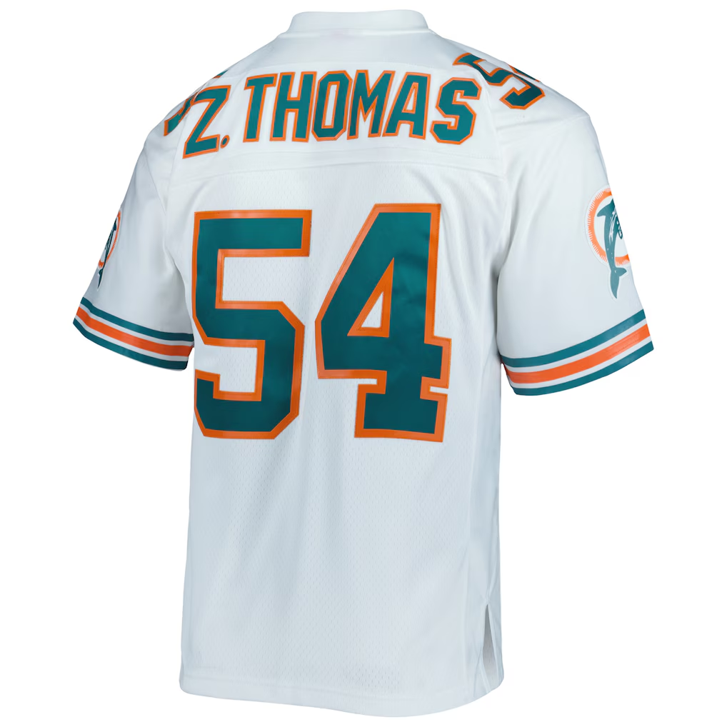 Parkc M.Dolphins #54 Zach Thomas Mitchell & Ness White Legacy Replica Jersey Stitched Puhic