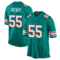 Parkc M.Dolphins #55 Aaron Brewer Player Aqua Alternate Home Game Stitched Jerseys