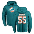 Parkc M.Dolphins #55 Aaron Brewer Player Aqua LOGO Pullover Hoodies Limited Stitched Jerseys