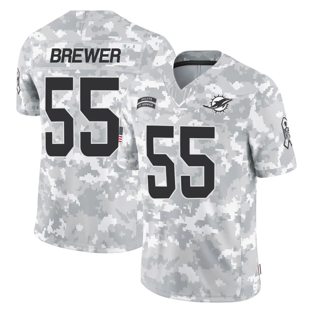 Parkc M.Dolphins #55 Aaron Brewer Player Arctic Camo Salute To Service Limited Game Stitched Jerseys