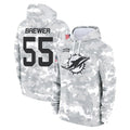 Parkc M.Dolphins #55 Aaron Brewer Player Arctic Camo Salute to Service Hoodies Limited Game Stitched Jerseys
