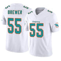 Parkc M.Dolphins #55 Aaron Brewer Player White Limited Vapor F.U.S.E. Home Game Stitched Jerseys