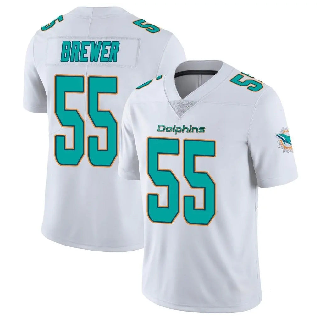 Parkc M.Dolphins #55 Aaron Brewer Player White Limited Vapor Untouchable Home Game Stitched Jerseys