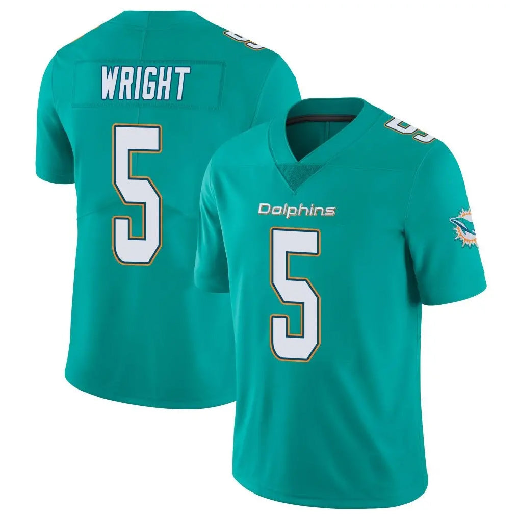 Parkc M.Dolphins #5 Jaylen Wright Player Aqua Limited Vapor Untouchable Home Game Stitched Jerseys
