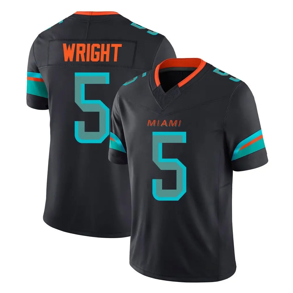 Parkc M.Dolphins #5 Jaylen Wright Player Black Limited Pitch Rivalries Collection Home Game Stitched Jerseys