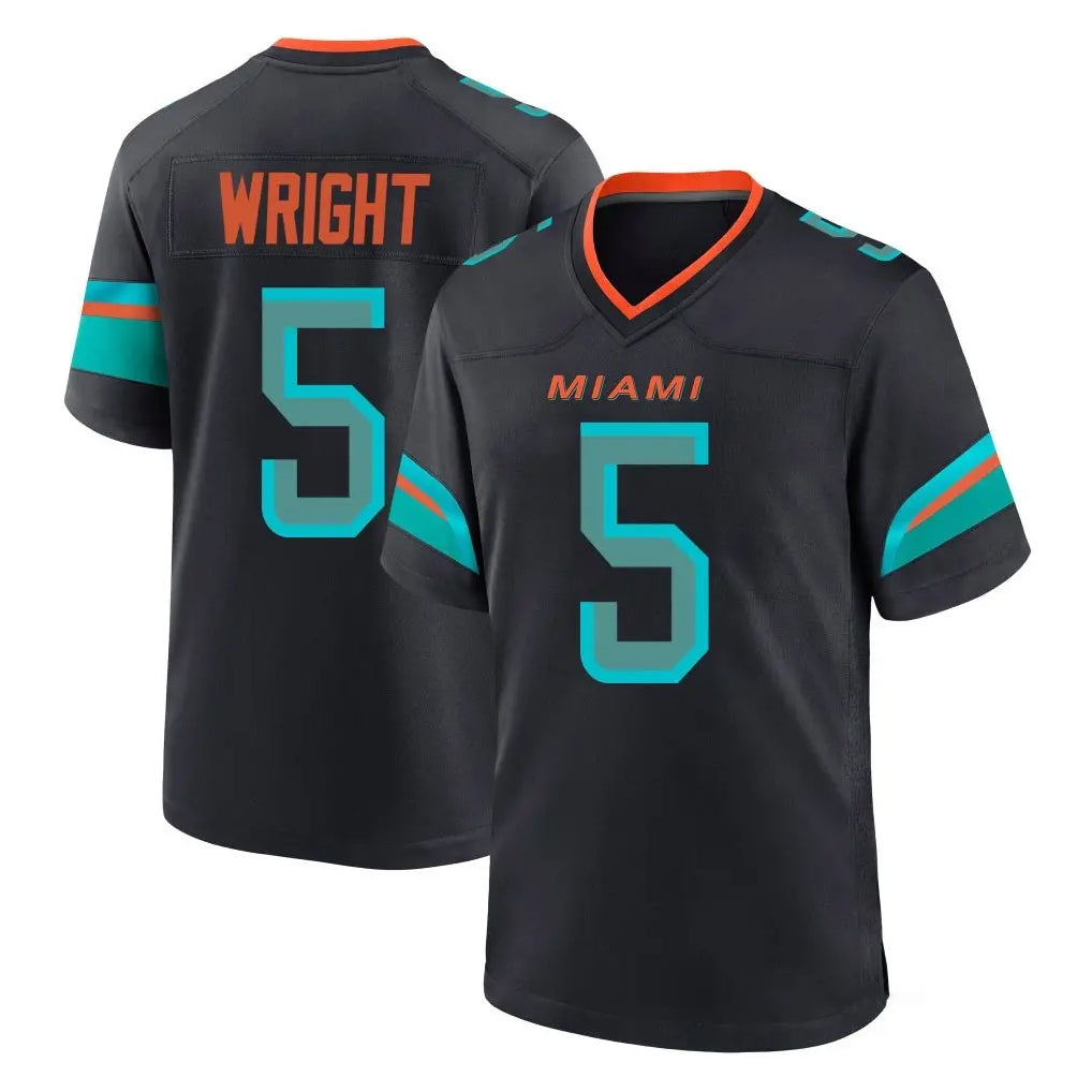 Parkc M.Dolphins #5 Jaylen Wright Player Black Pitch Rivalries Collection Home Game Stitched Jerseys