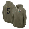 Parkc M.Dolphins #5 Jaylen Wright Player Olive Salute to Service Pullover Hoodies Limited Stitched Jerseys