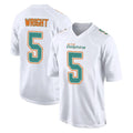 Parkc M.Dolphins #5 Jaylen Wright Player White Fashion Home Game Stitched Jerseys