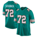 Parkc M.Dolphins #72 Jonah Savaiinaea Player Aqua Alternate Home Game Stitched Jerseys