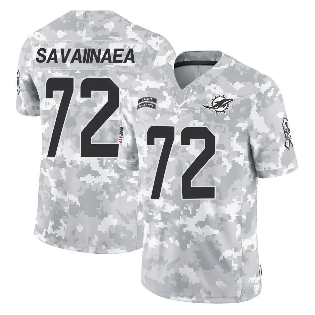 Parkc M.Dolphins #72 Jonah Savaiinaea Player Arctic Camo Salute To Service Limited Game Stitched Jerseys
