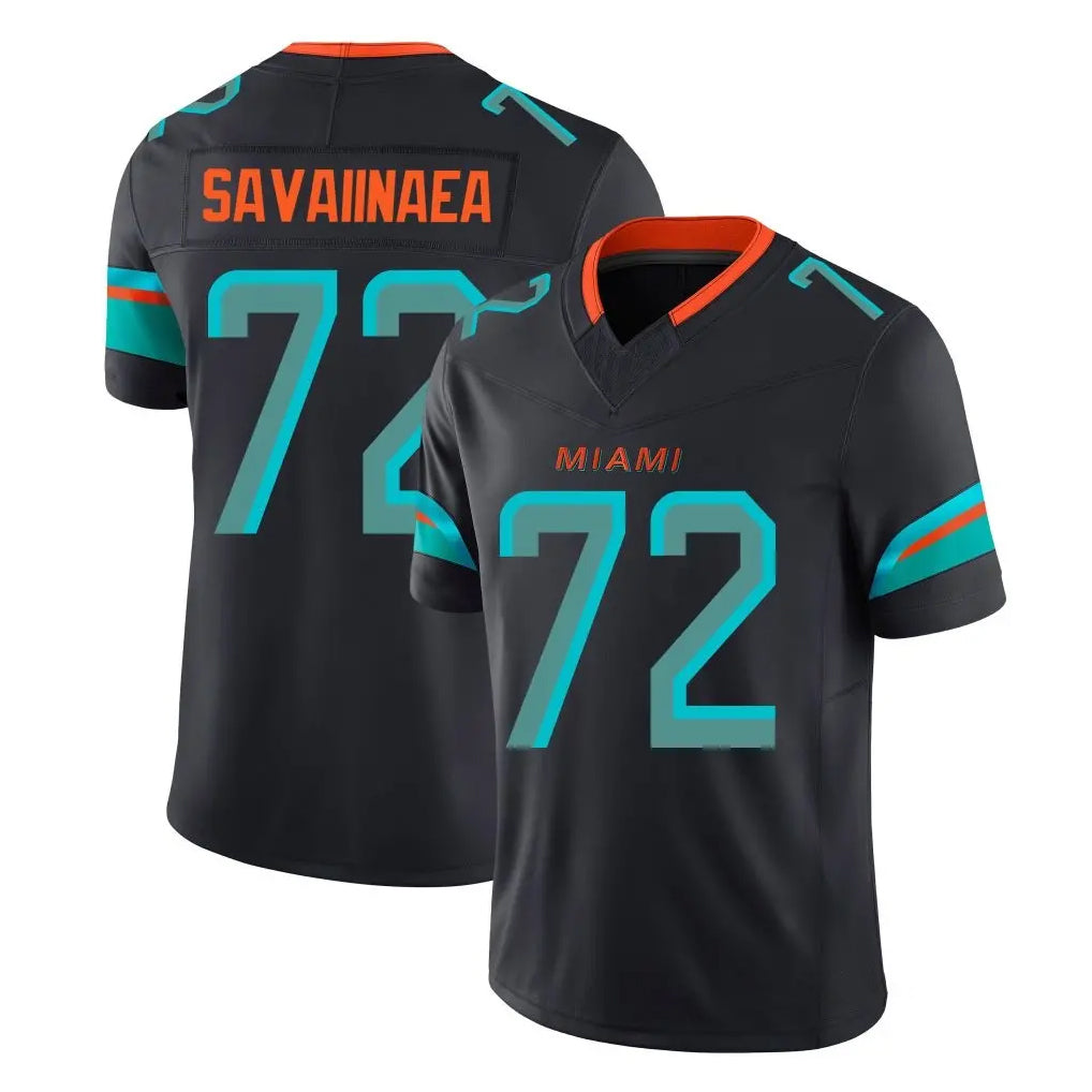 Parkc M.Dolphins #72 Jonah Savaiinaea Player Black Limited Pitch Rivalries Collection Home Game Stitched Jerseys