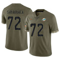 Parkc M.Dolphins #72 Jonah Savaiinaea Player Olive Salute To Service Limited Stitched Jerseys