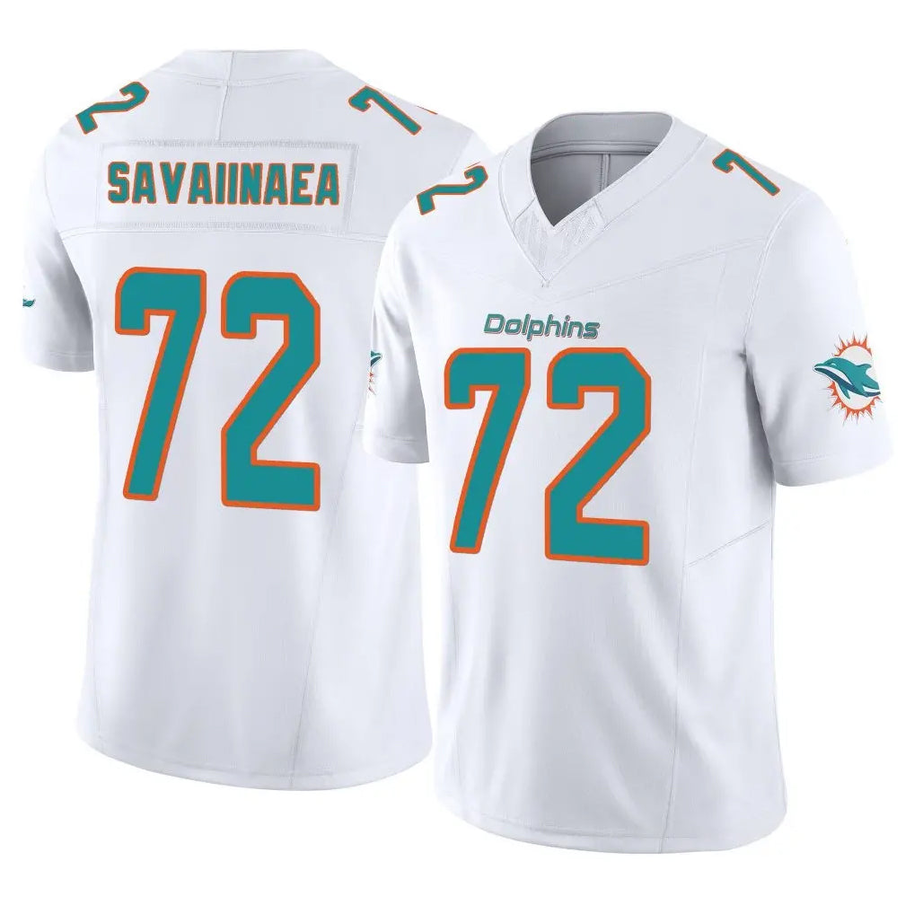 Parkc M.Dolphins #72 Jonah Savaiinaea Player White Limited Vapor F.U.S.E. Home Game Stitched Jerseys