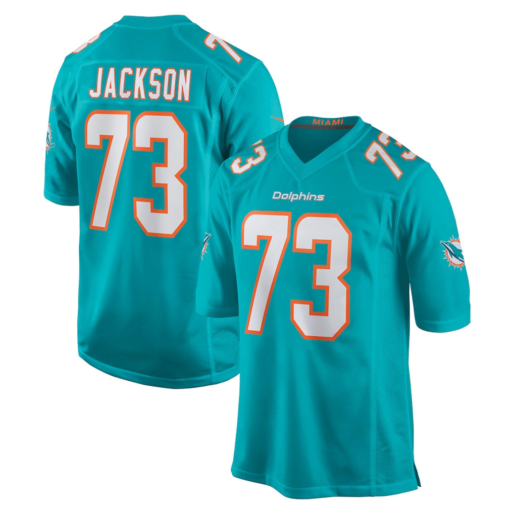 Parkc M.Dolphins #73 Austin Jackson Player Aqua Home Game Stitched Jerseys