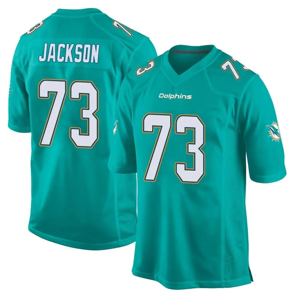 Parkc M.Dolphins #73 Austin Jackson Player Aqua Team Color Home Game Stitched Jerseys